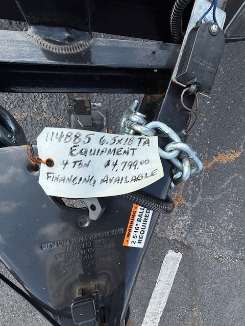 6.5x18 Equipment Trailer - 6 Ton