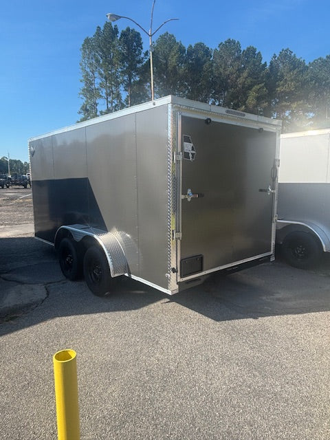 7x16 TA2 Cargo Enclosed Trailer with Ramp - Black