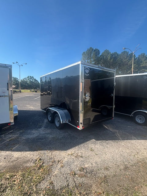 7x14 TA Cargo Enclosed Trailer with Ramp Door - Black