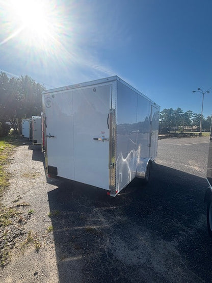 7x14 SA Cargo Enclosed Trailer with Ramp Door - White