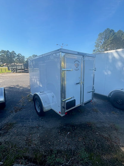 5x8 Cargo Enclosed Trailer with Double Doors - White